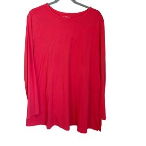 Coolibar Daybreak Swing Tunic Top XL Pink UPF 50+‎ Long Sleeve Cotton Bamboo